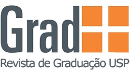  La imagen muestra la palabra Grad a la izquierda, escrita en gris y cuatro cuadrados, formando uno más grande, a la derecha, en naranja. 